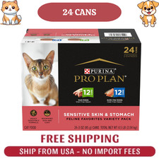 Purina Pro Plan Sensitive Skin  Stomach Adult Wet Cat Food, 24 CT