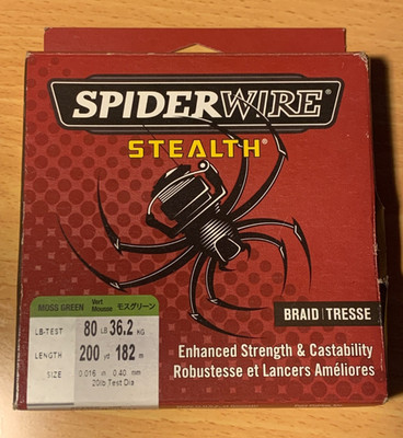 SpiderWire Stealth Braided Fishing Line  80 LB  200 Yds  Moss Green Braid Tresse