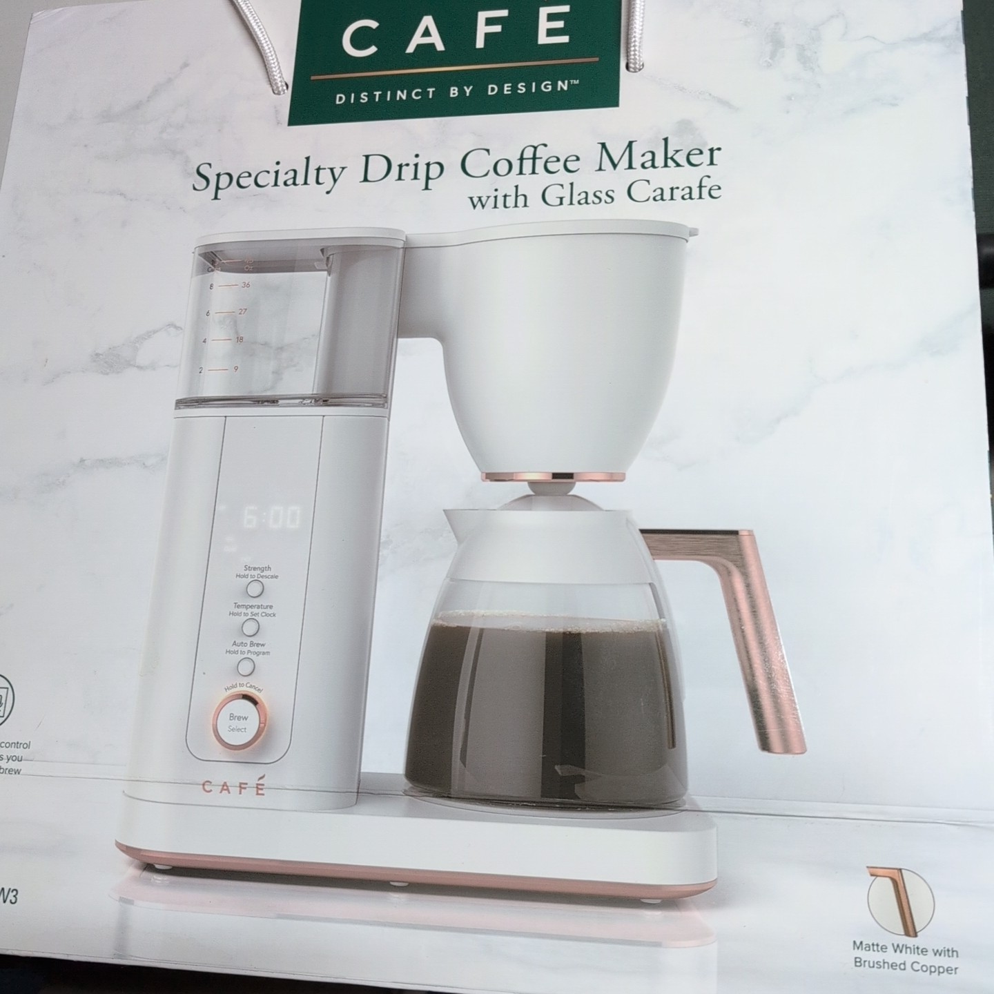 Cafe Specialty Drip White 10-cup Insulated Thermal Carafe Di