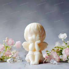 Sitting Angel Mold for candles, soap, resin - 3inch/75mm, baby silicone mould