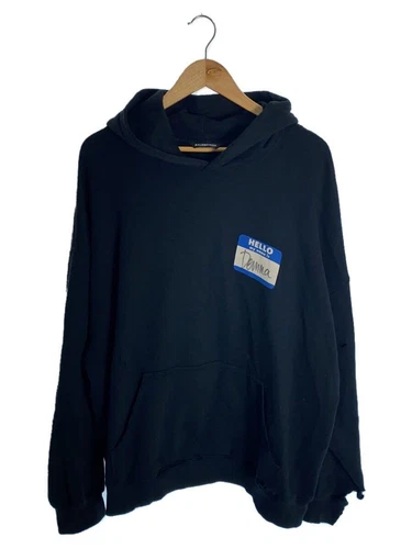 Felpa con cappuccio BALENCIAGA S cotone nero 651799 Ciao mi chiamo è Demna usata