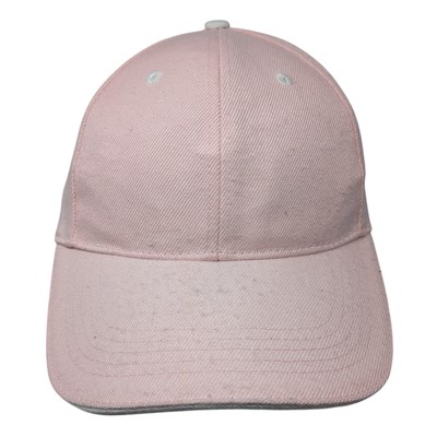Tan Strapback Hat Pink One Size Adjustable Solid Vent Holes Outdoor Blank
