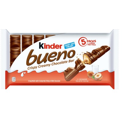 Kinder Bueno Chocolate Bars 5 Pack Individually Wrapped Hazelnut Treats