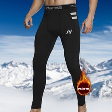 Men's Compression Pants Thermal Tight Base Layer Workout Leggings Sports Bottom