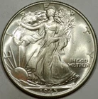 1945-P 50C Walking Liberty Half Dollar Full Luster UNC - Raw Coin - You Grade