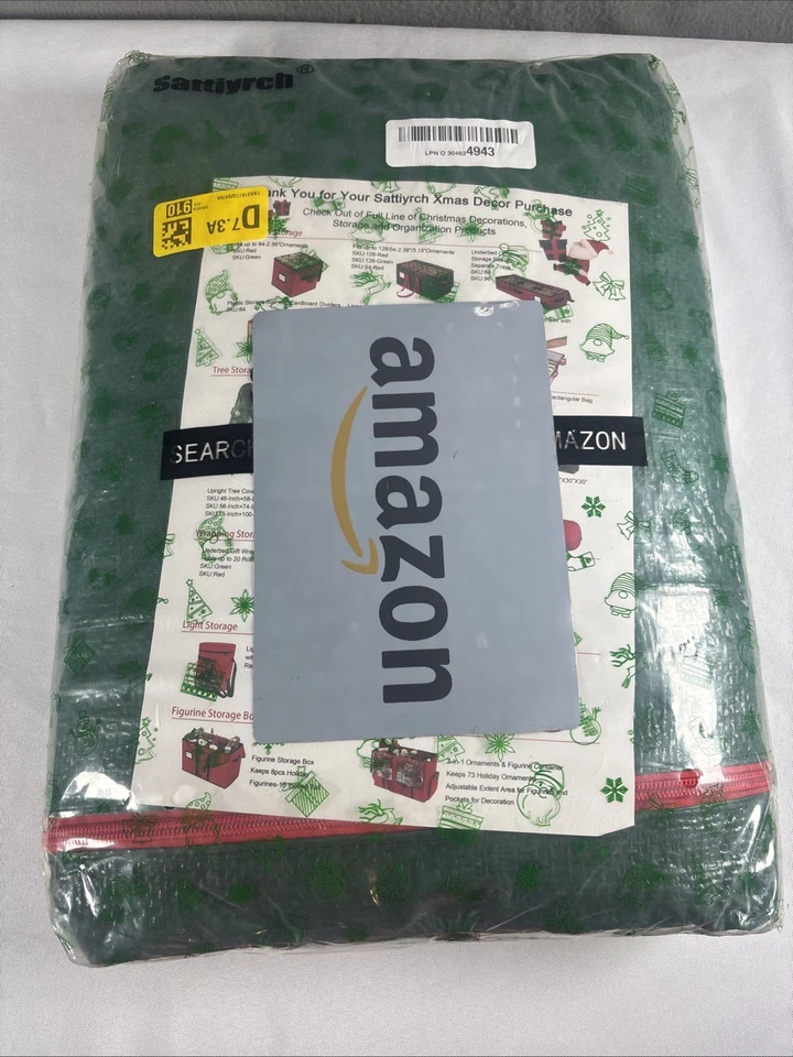 9’ Foot Christmas Tree Storage Bag Upright Heavy Duty w/ Zipper & Handles Green - Image 4 of 4