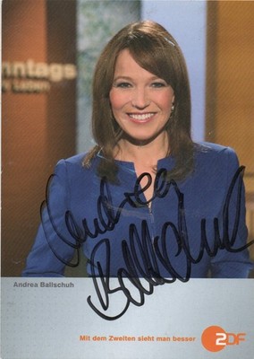 Andrea Ballschuh - full pot, Sundays, people today -, signed ZDF-AK