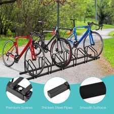 6 Bike Rack Steel Bicycle Floor Parking Stand Cycling