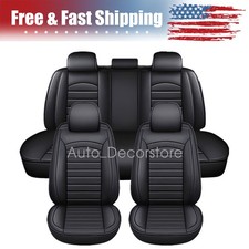 For Nissan Car Seat Covers 5-sits Front Rear Protector Faux Leather Full Set For Nissan Car Seat Covers 5-sits Front Rear Protector Faux Leather Full Set
