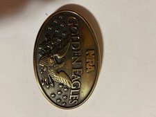 Vintage NRA Golden Eagles Belt Buckle Brass - Made in USA - 104g