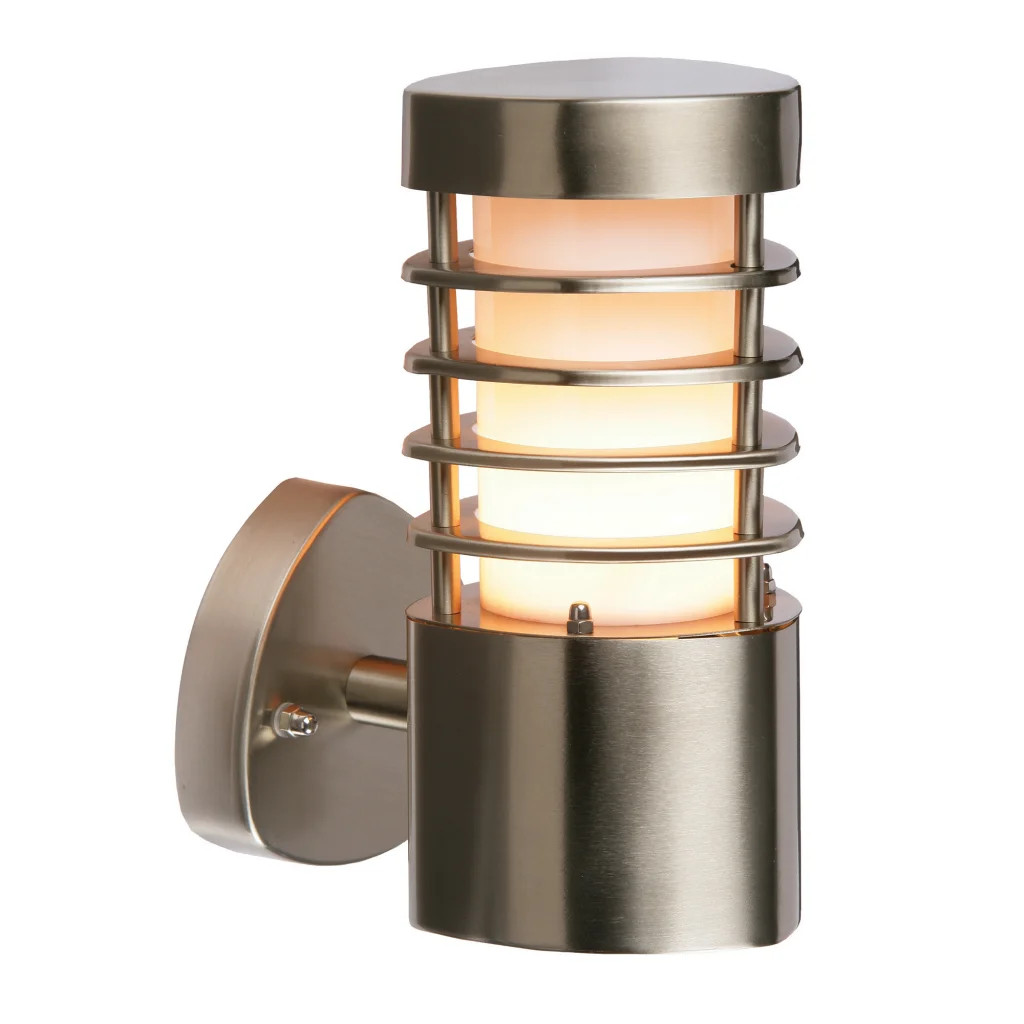 Outdoor Light Silver Bliss Wall IP44 Stainless Steel Saxby 13798