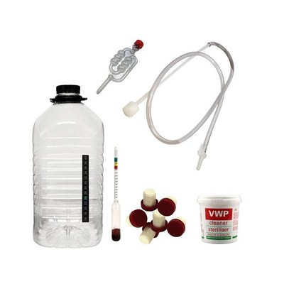 Weinset Herstellung Ausrüstung Starter Kit (6 Flaschen) mit PET Demijohn & Hydrometer