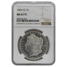 1884-CC Morgan Dollar MS62PL NGC