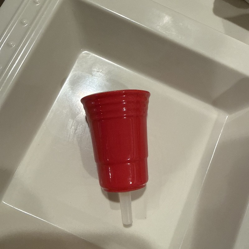 Nora Fleming Red Solo Cup Mini Fill Me Up A144 Ceramic Platter Charm