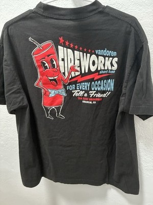 Vans Streetwear Y2K Style Short Sleeve Firework 4th Of July Shirt Mens Size M