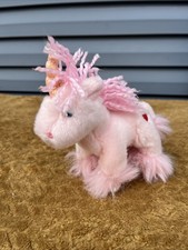 Russ Berrie  Co Starlit Pink W Red Hearts Fantasy plush unicorn Stuffed Animal