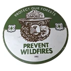 Vintage Smokey Bear Wildfires Porcelain Sign - Gas Pump Forest Station Sign