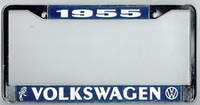 1955 Volkswagen VW Bubblehead Vintage California License Plate Frame OvalBug Bus