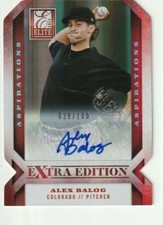 2013 Panini Elite Aspirations Alex Balog Colorado Rockies Autograph Auto Card