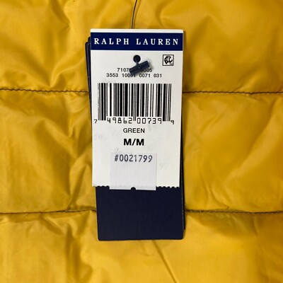 Polo Ralph Lauren Camo Packable Down Jacket Coat w/ Yellow Men's