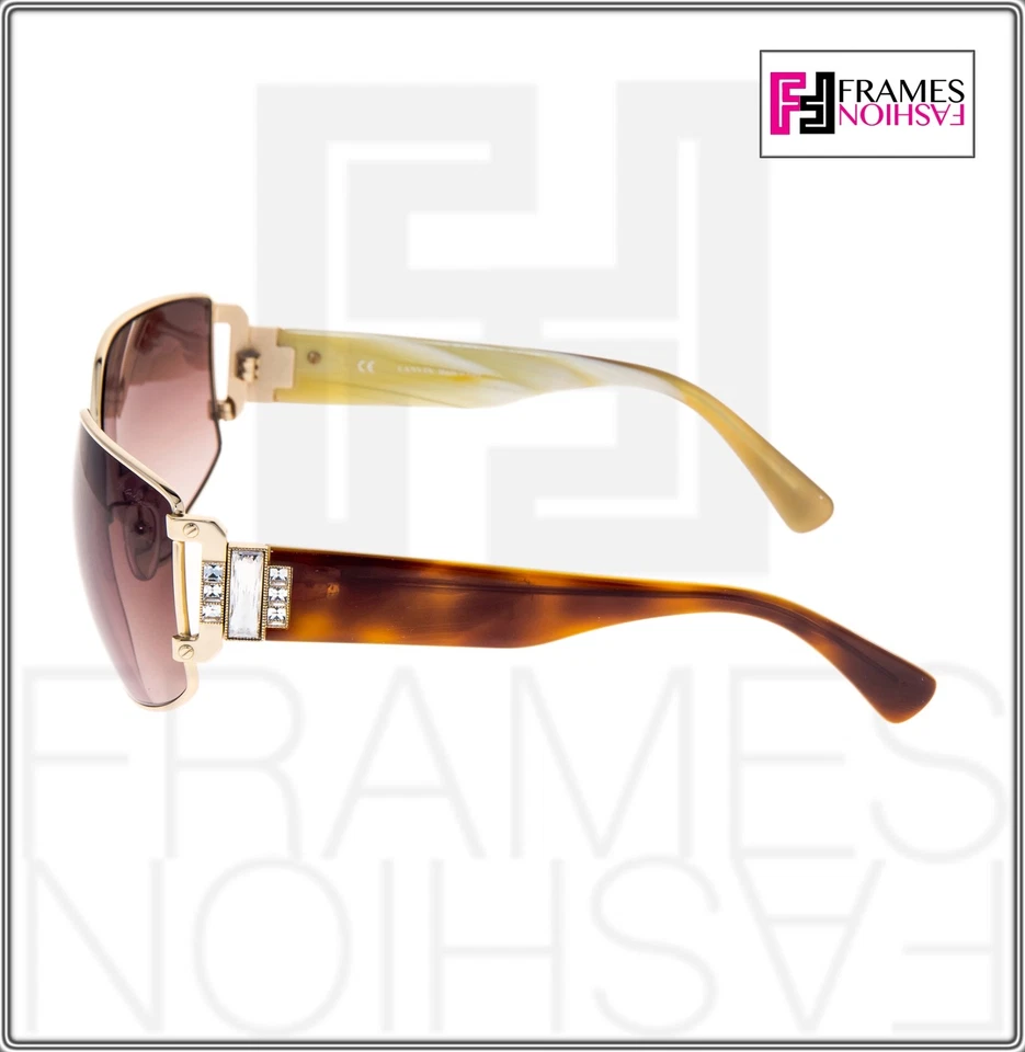 Gafas de sol LANVIN LN020S de metal dorado rosa marrón cuerno de tortuga envoltura cristal 020 Foto 2 de 4