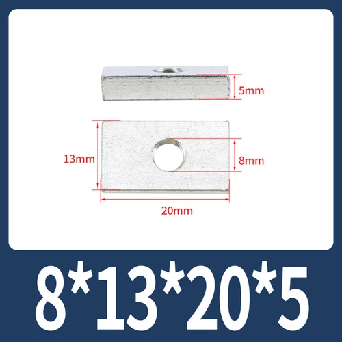 Rechteckige Vierkantmuttern Gleitblöcke für Alu Zubehör, mechanische Ausrüstung - Picture 59 of 73