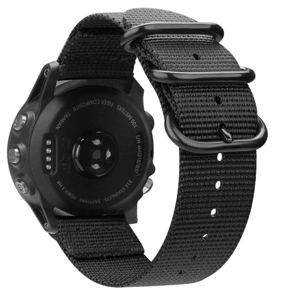 For Garmin Fenix 3 / 3 HR / 5X Watch 26mm Nylon Woven Band Strap  Replacement