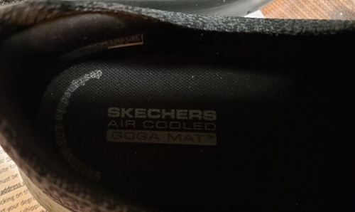 NWOB Skechers GOGA MAT STRECH FIT SLIP ON MEN 12.5 LITE WEIGHT SHOES BLACK NEW - Picture 4 of 10