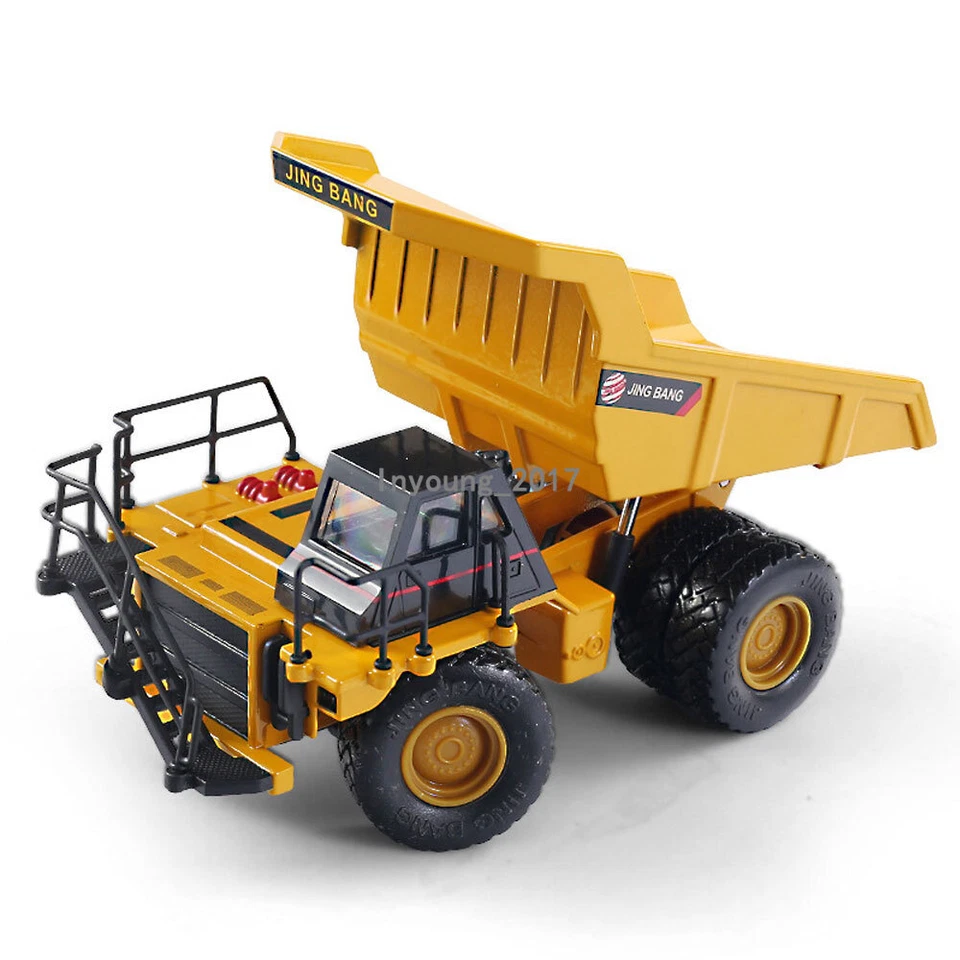1/80 Dump Truck Construction Vehicle Model Diecast Metal Toys for Boys Yellow - Image 3 of 4