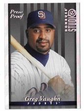 1997 Donruss Studio Baseball Greg Vaughn Silver Press Proof #99 San Diego Padres