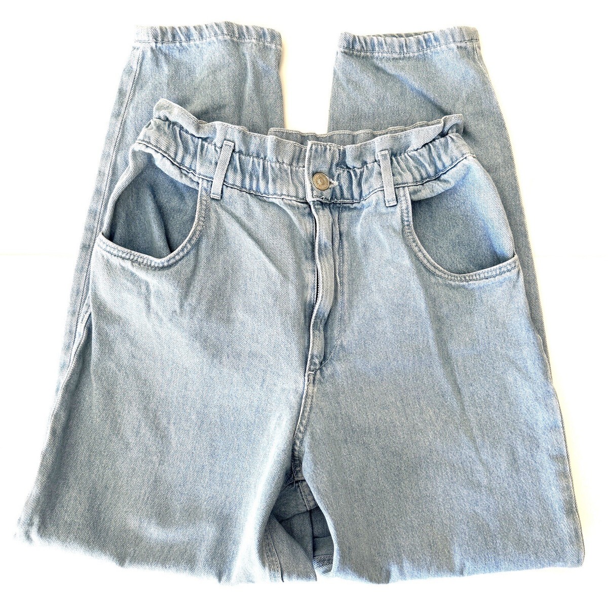 Zara S/M Women's Baggy Paper Bag Style High Waisted Cinch Waist