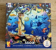 Ceaco 550 Piece Jigsaw Puzzle Undersea Dolphin Tropical Fish 19  x 19  New In Box