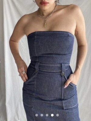 Express Denim Dress Strapless Dress