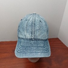 Stonewash Denim Strap Back Dad Hat Leather Strap Cap Lined
