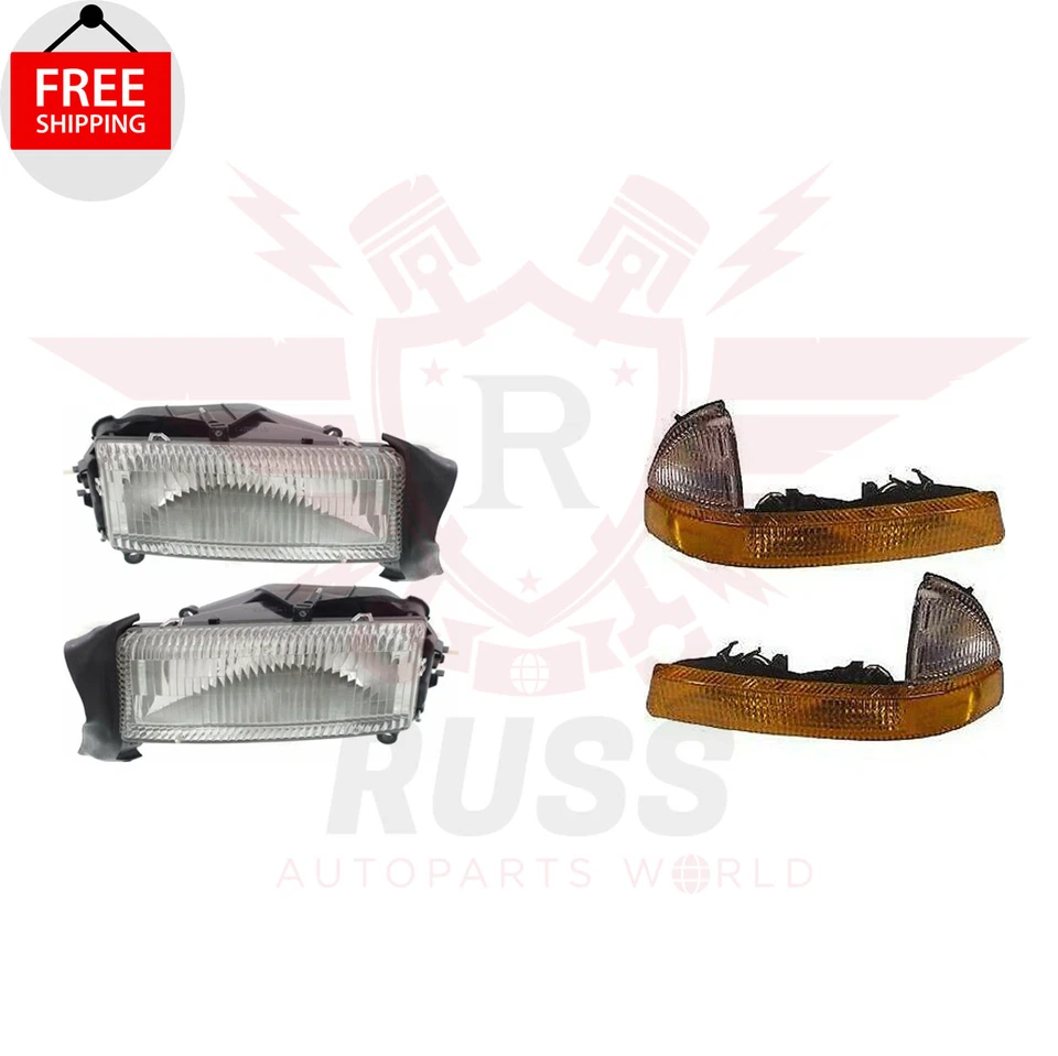 New Front Grille Headlights Signal Light 5pc For 1997-2004 Dakota 98-03 Durango - Image 4 of 4