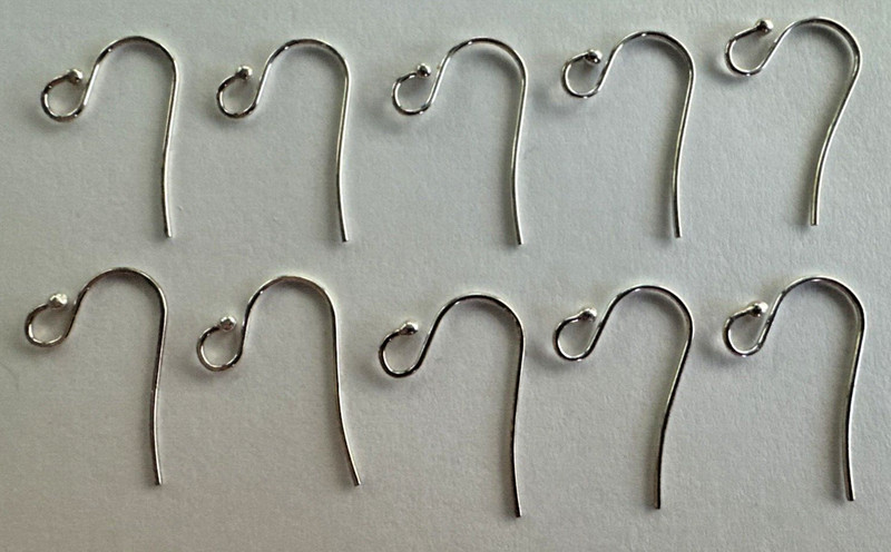 Single Dot French Hook Earring Ear Wire -  10pcs