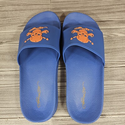 Ed Hardy Darkness Skull Slides Sandal Blue/Orange - EH9041F- Men\'s Size 10 - NEW Ed Hardy Darkness Skull Slide Sandal ORANGE / BLUE Men main image 3