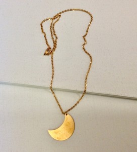 Boho Gold Tone Necklace Brass Moon Pendant New Free People Jewelry Bag Ebay