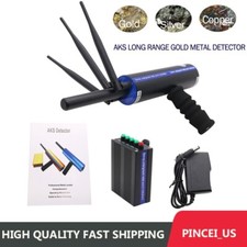 AKS Long Range Gold Metal Detector Diamond Finder with Three Antennas Black