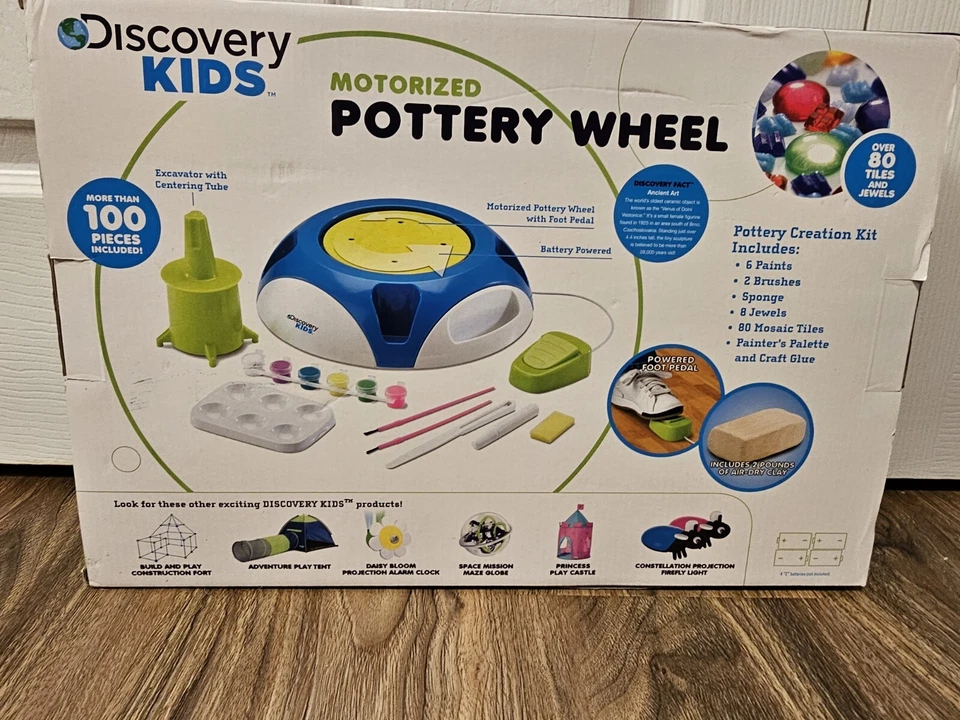 Roda de cerâmica motorizada Discovery Kids com pedal artesanato escultura moldagem - Imagem 2 de 2