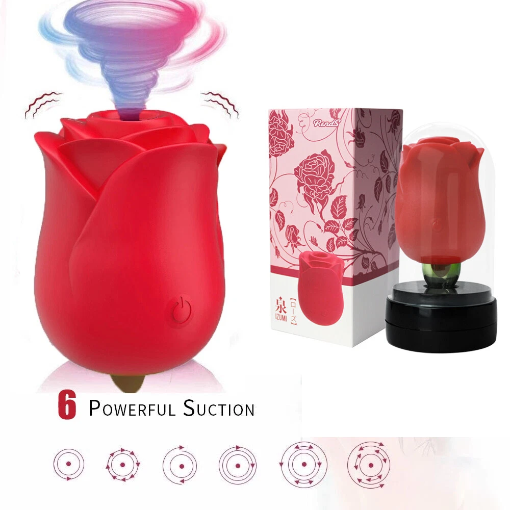 Rose Clitoral Suction Vibrator G-spot Dildo Women Oral Clit Lick Sucker Sex Toy - Picture 7 of 12