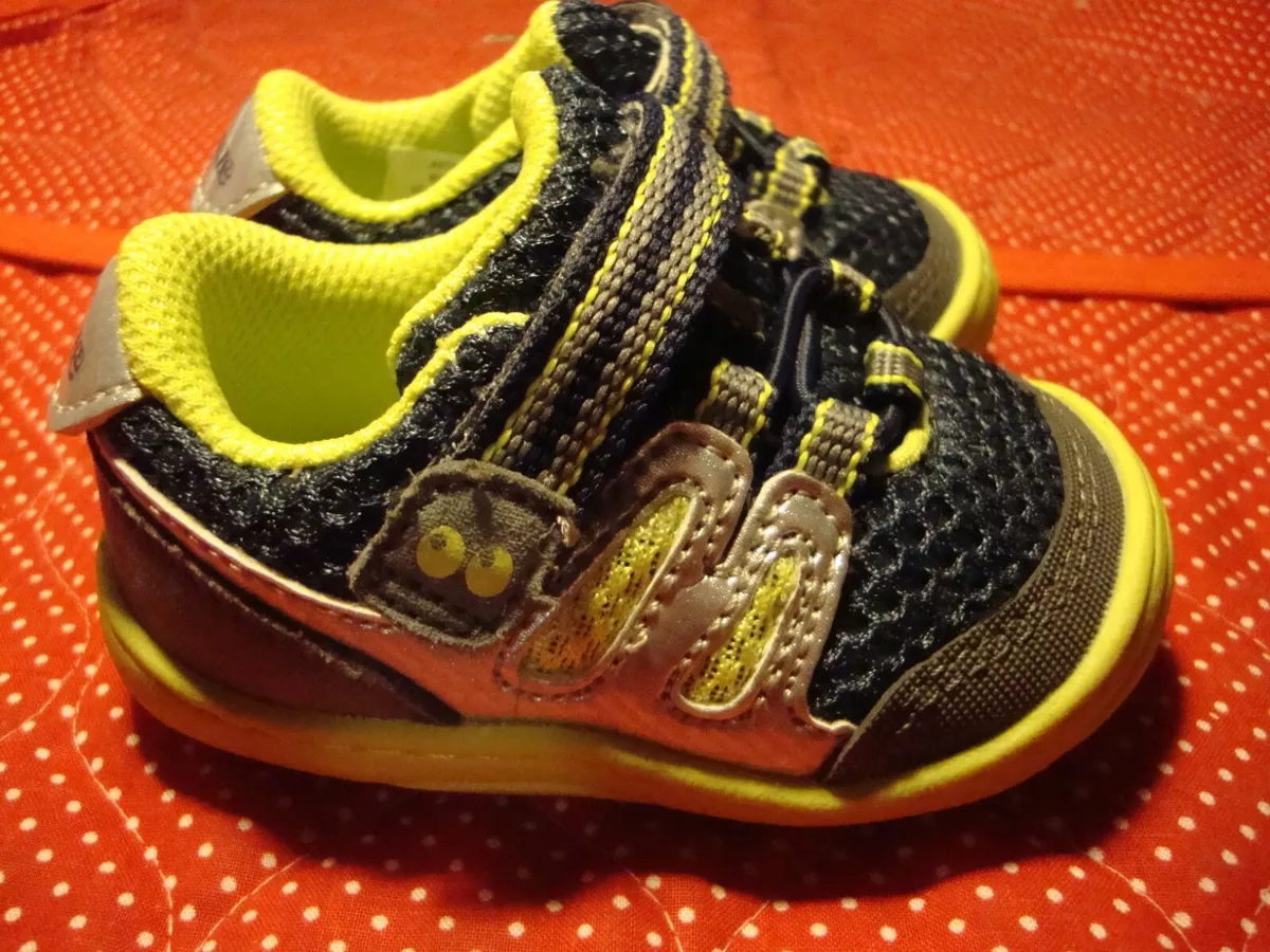 Stride Rite Size 1 Blue Neon Green Trim Surprize Baby s 1st Walking Shoes 248