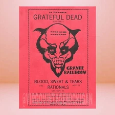 Grateful Dead Concert Flyer (Dec 1, 1968 Grande Ballroom - Detroit, Michigan)