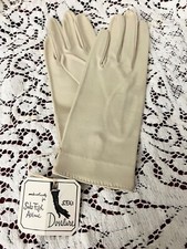 Vintage Dovalure Saks Fifth Avenue Ecru 100 Cotton Gloves Women's Sz 6 NWT