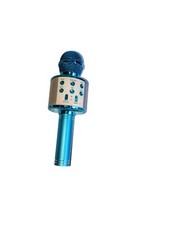 BlueFire 4 in 1 Karaoke Wireless Microphone with LED Lights, Portable Light Blue