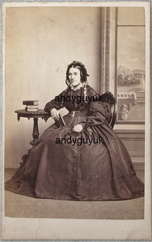 CDV BEMALTER HINTERGRUND DAME BUCHSTAPEL MURDOCH AYR MOTORHAUBE ANTIK FOTO MODE