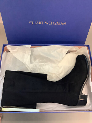 STUART WEITZMAN RESERVE  OVER THE KNEE BLACK SUEDE BOOTS 6.5 NEW