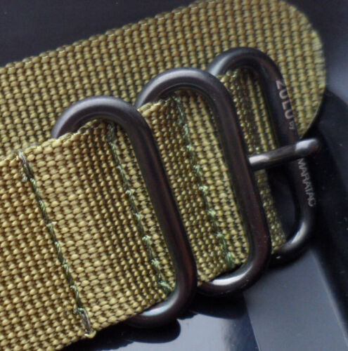 Das ECHTE Zulu® Durchzugsarmband von Maratac USA Fb Khaki mit PVD Schwarze Ringe - Bild 7 von 12