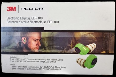 3M Peltor EEP100 Electronic Earplugs ABS Polymer 6 DB Earbuds Green: EEP-100