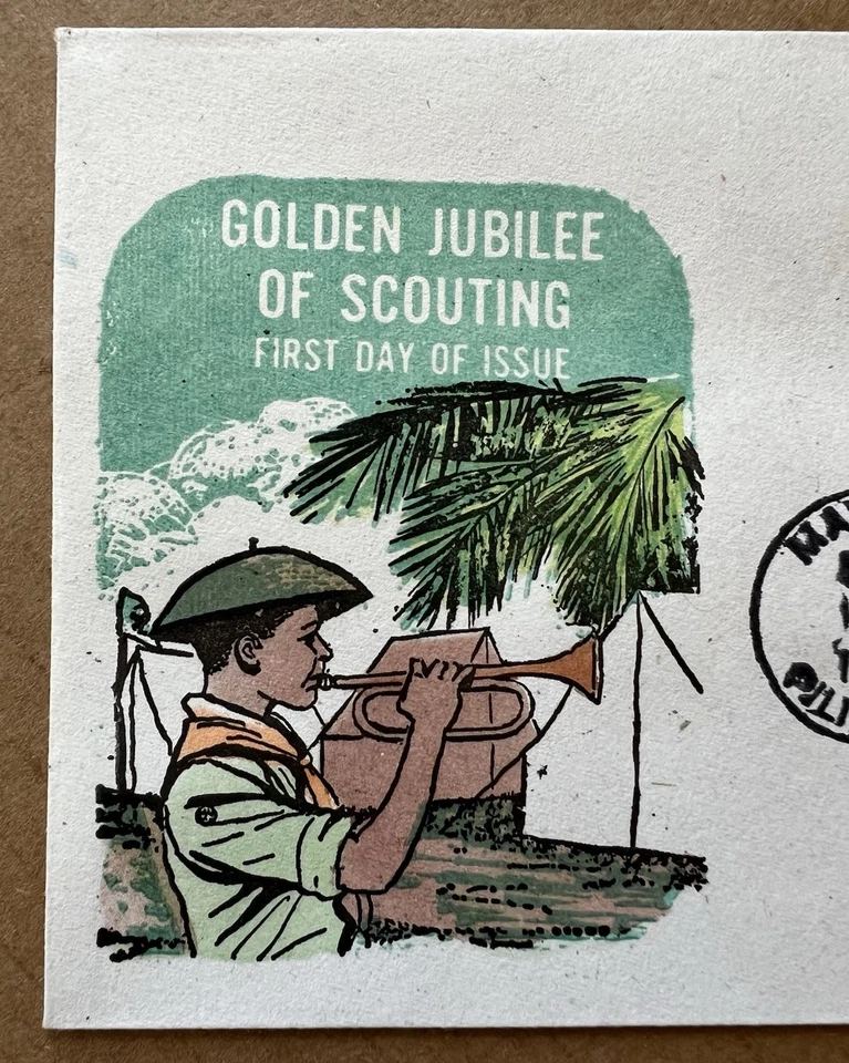 Filipinas FDC 1973 • Jubileo de Oro del Movimiento Scout • Manila Cancelar • 28/12/1973 Foto 2 de 4